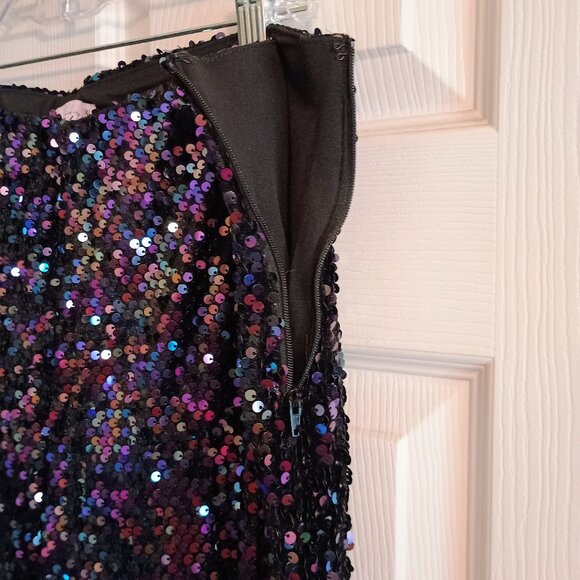 SO Goods For Life Purple Sequin Pants, Womens, XL, Wide Leg, Hi Rise, New - Picture 4 of 6